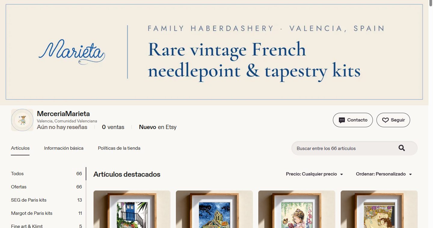 Tienda de Mercería Marieta en Etsy